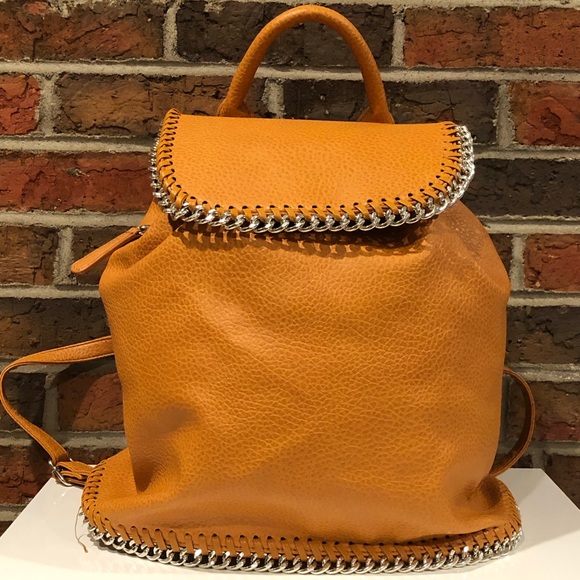 Expressions NYC Handbags - Expressions NYC Mustard Yellow Chainlink Backpack